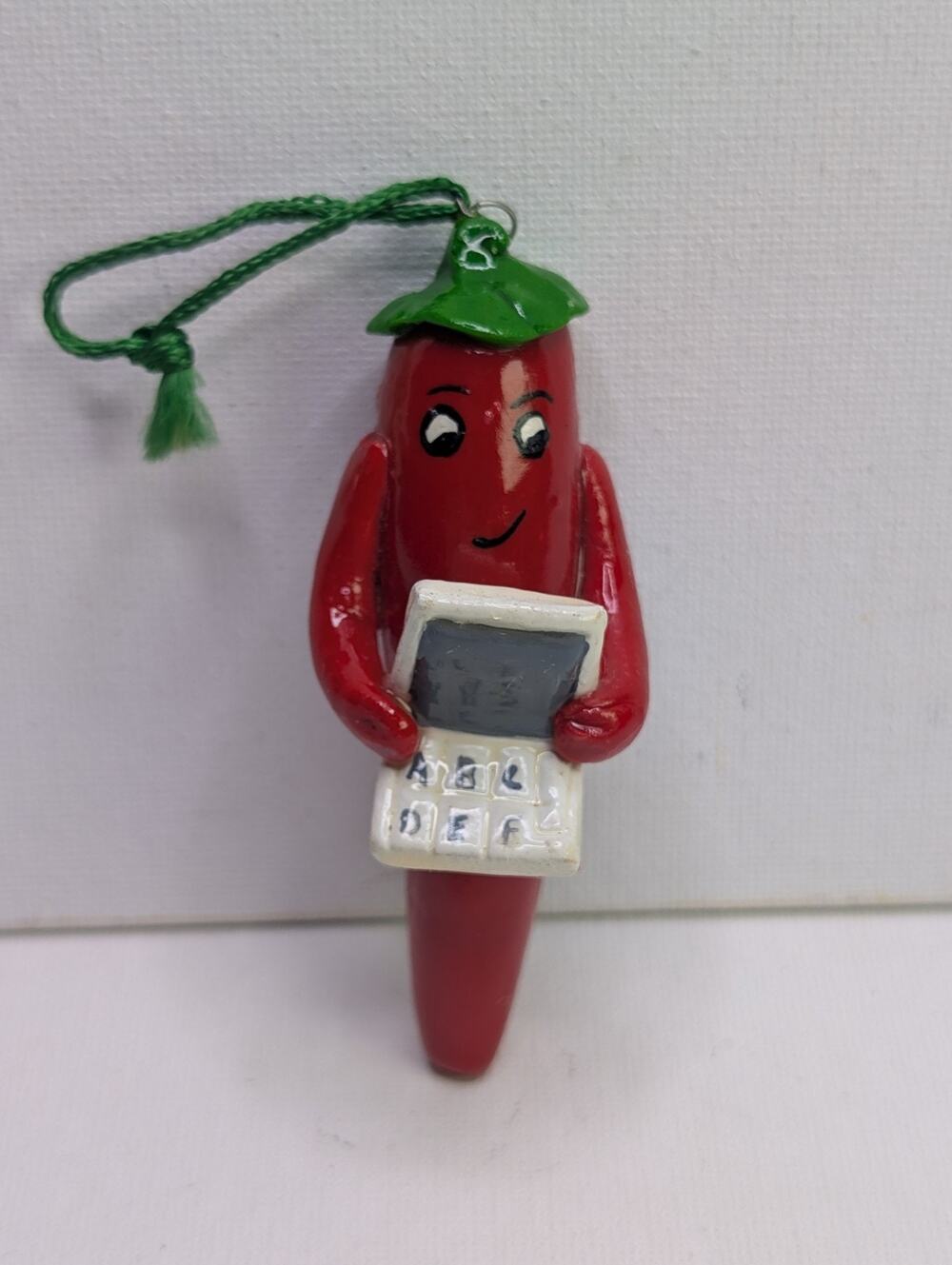 Chili Pepper Laptop Computer ChristmasOrnament Red Green 3 Inch Hanging Decor